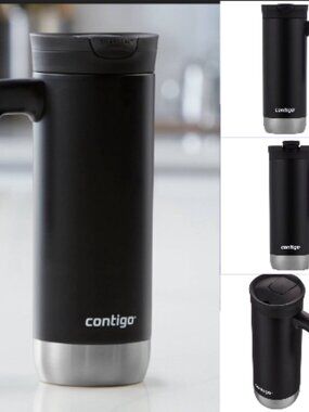 Contigo 20oz Snapseal Insulated Stainless Steel Travel Mug w/ Handle Licorice
